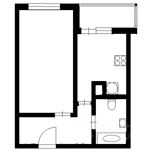 Планировка этой квартиры по данным Циан