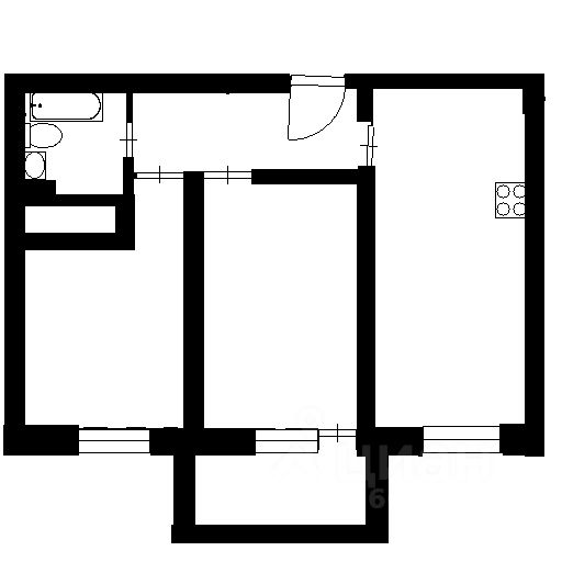 Планировка этой квартиры по данным Циан