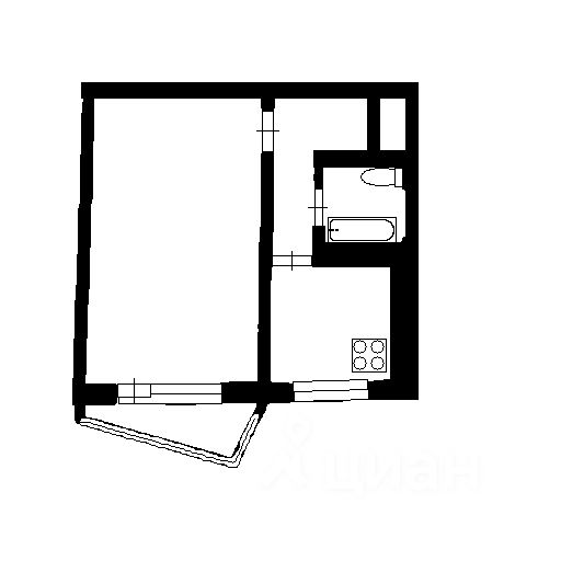 Планировка этой квартиры по данным Циан