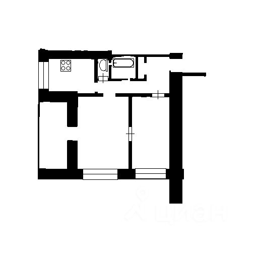 Планировка этой квартиры по данным Циан