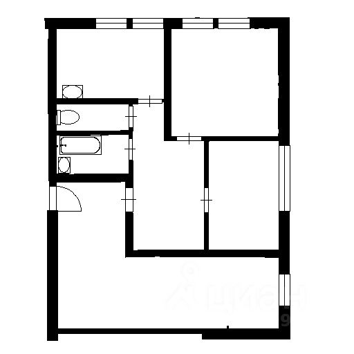 Планировка этой квартиры по данным Циан