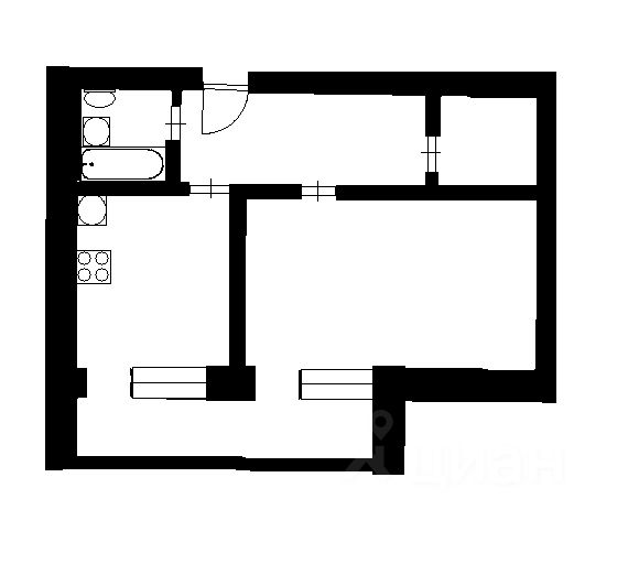 Планировка этой квартиры по данным Циан