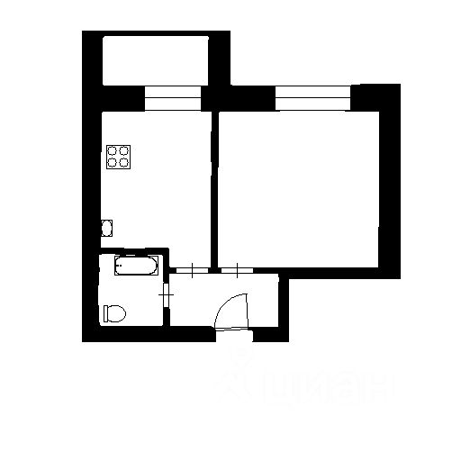 Планировка этой квартиры по данным Циан