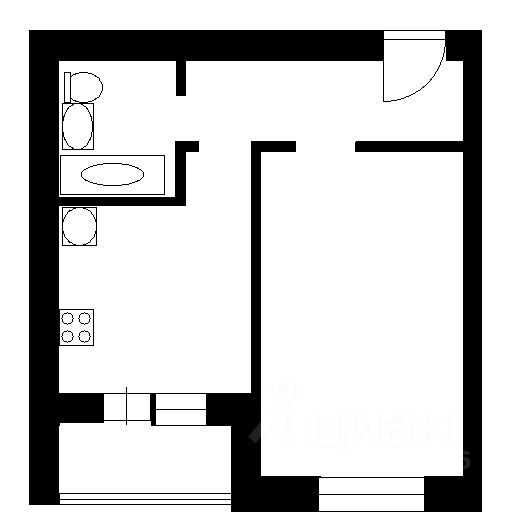 Планировка этой квартиры по данным Циан