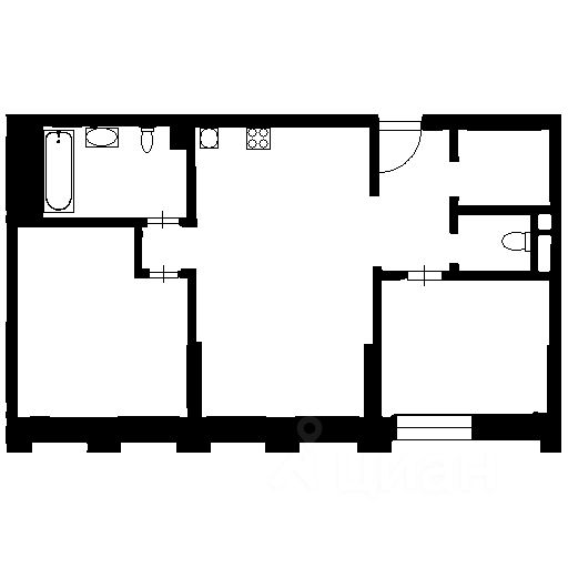 Планировка этой квартиры по данным Циан