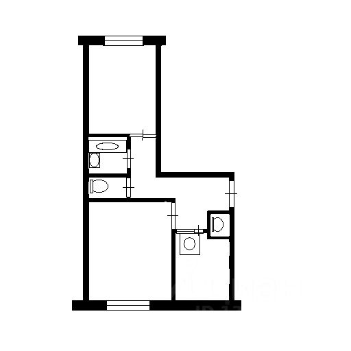 Планировка этой квартиры по данным Циан