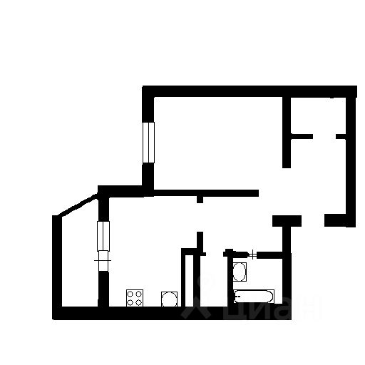 Планировка этой квартиры по данным Циан