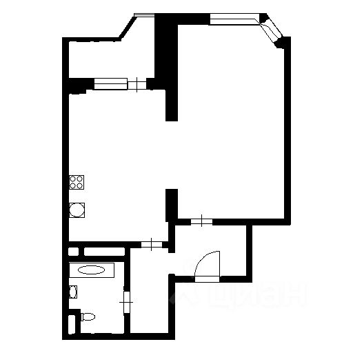 Планировка этой квартиры по данным Циан