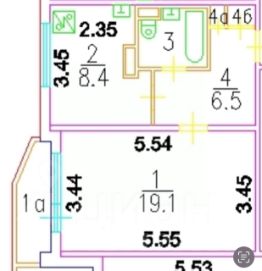 1-комн.кв., 38 м², этаж 12