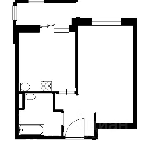 Планировка этой квартиры по данным Циан