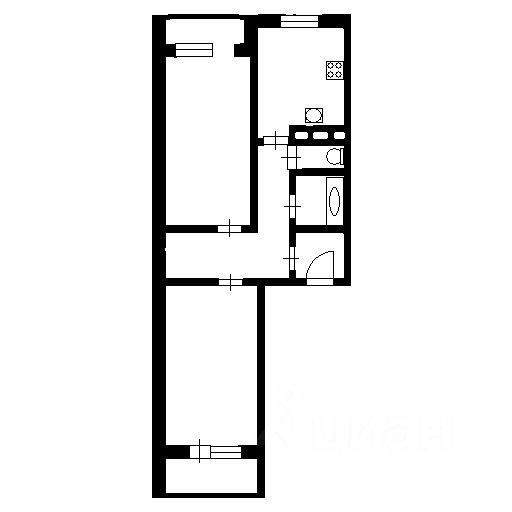 Планировка этой квартиры по данным Циан