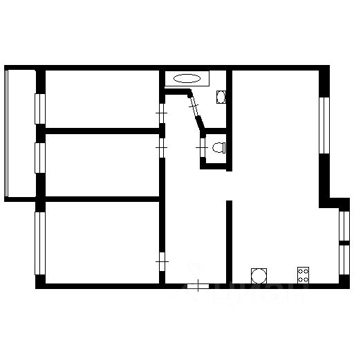 Планировка этой квартиры по данным Циан