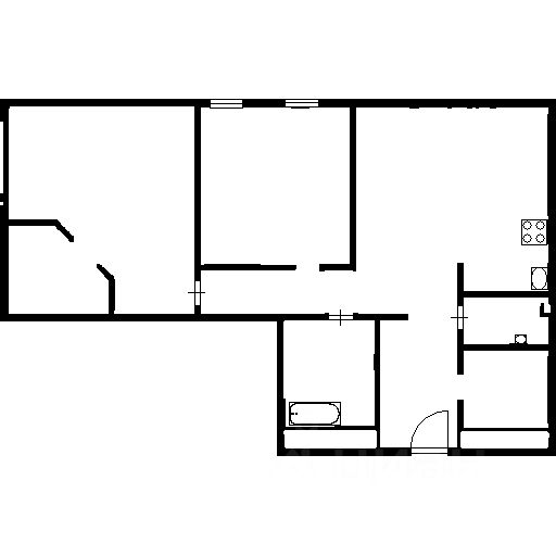 Планировка этой квартиры по данным Циан