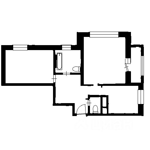 Планировка этой квартиры по данным Циан