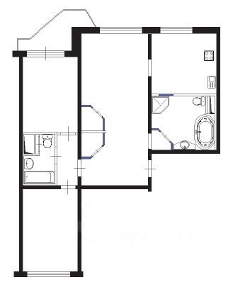 Планировка этой квартиры по данным Циан