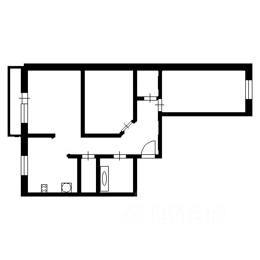 Планировка этой квартиры по данным Циан