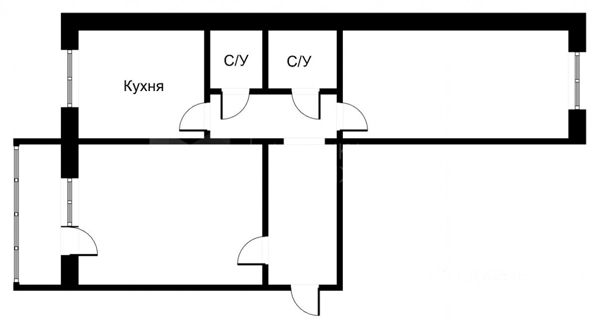 Планировка этой квартиры по данным Циан