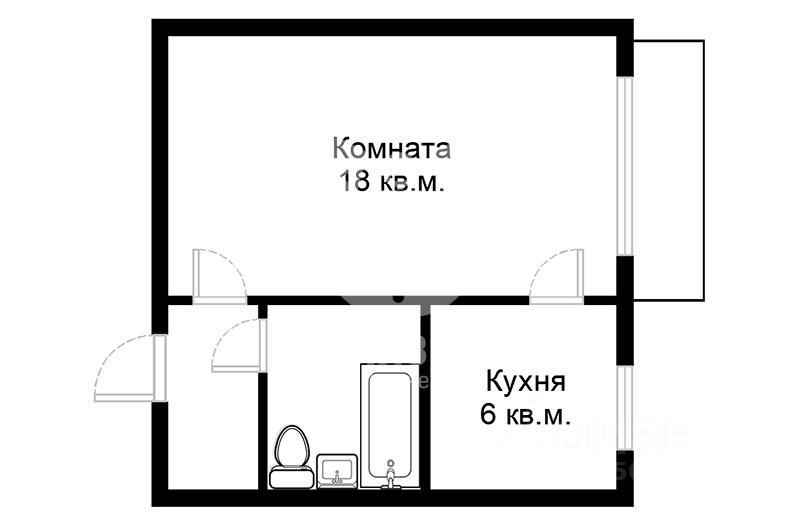 Планировка этой квартиры по данным Циан