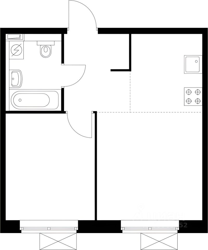 Планировка этой квартиры по данным Циан