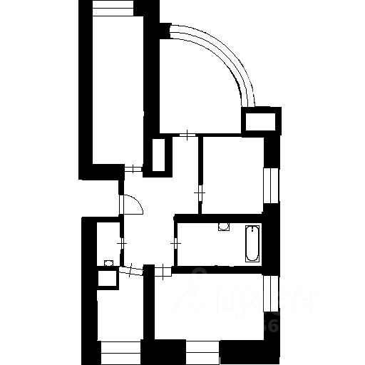Планировка этой квартиры по данным Циан