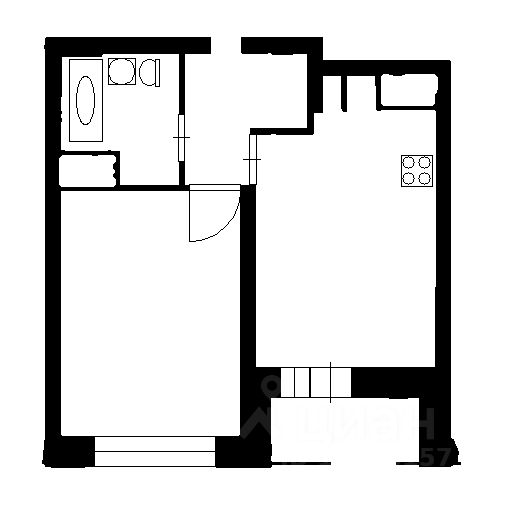 Планировка этой квартиры по данным Циан