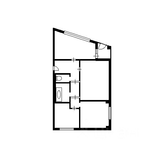 Планировка этой квартиры по данным Циан