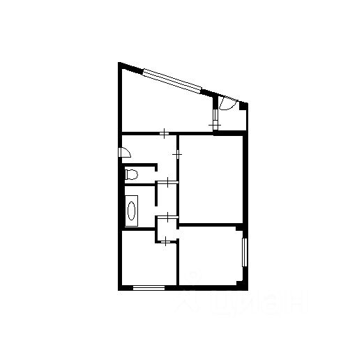 Планировка этой квартиры по данным Циан