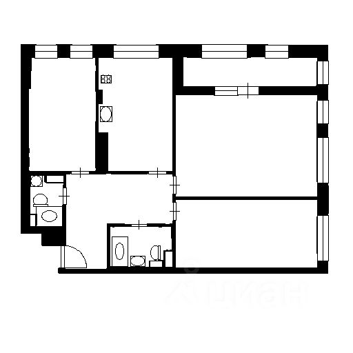Планировка этой квартиры по данным Циан
