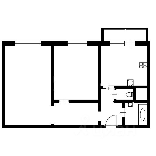 Планировка этой квартиры по данным Циан