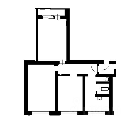 Планировка этой квартиры по данным Циан