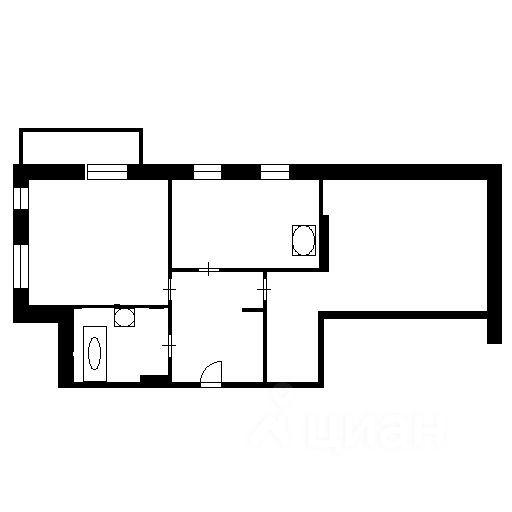Планировка этой квартиры по данным Циан