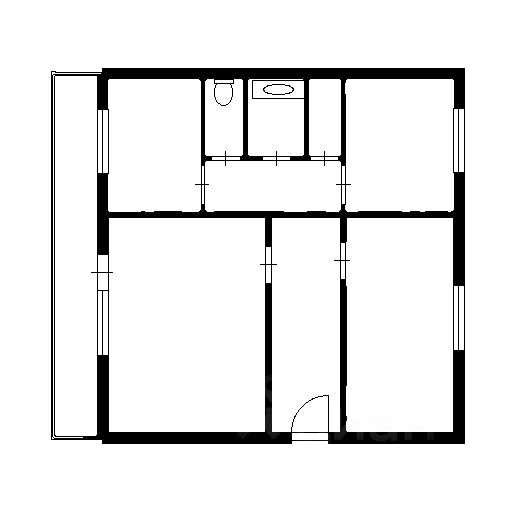 Планировка этой квартиры по данным Циан