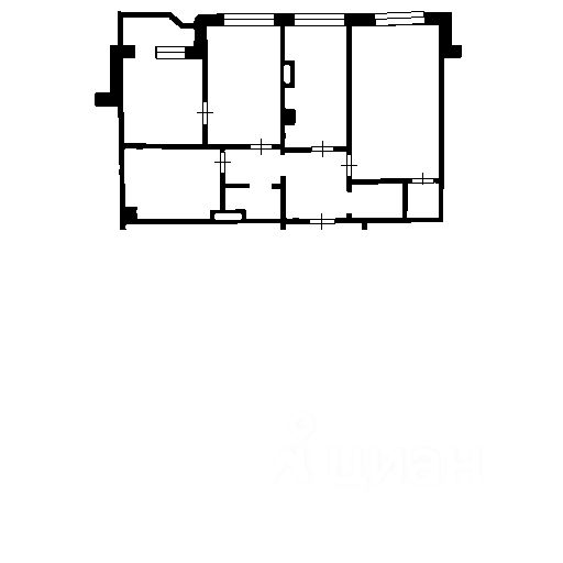 Планировка этой квартиры по данным Циан