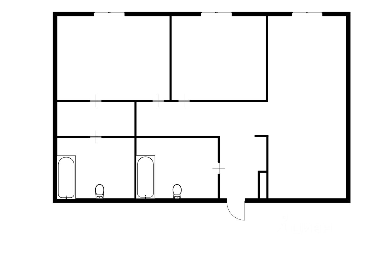 Планировка этой квартиры по данным Циан