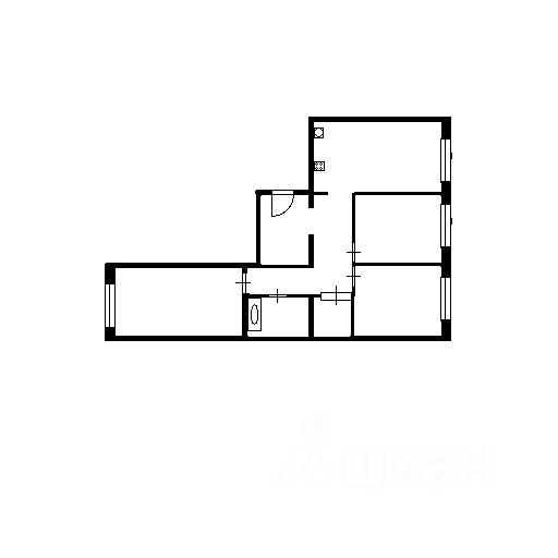 Планировка этой квартиры по данным Циан