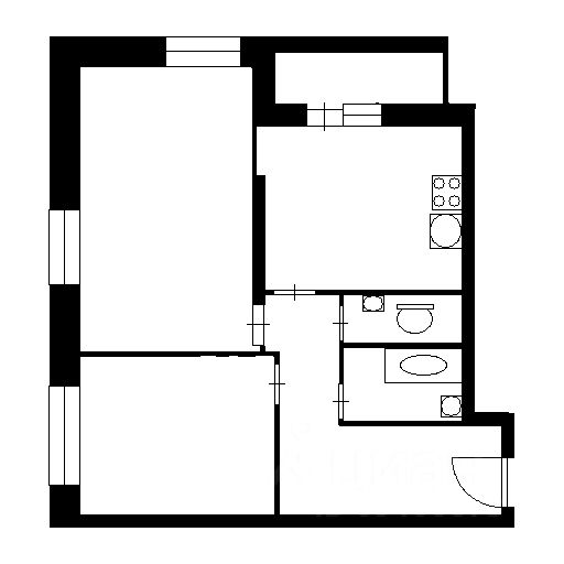 Планировка этой квартиры по данным Циан