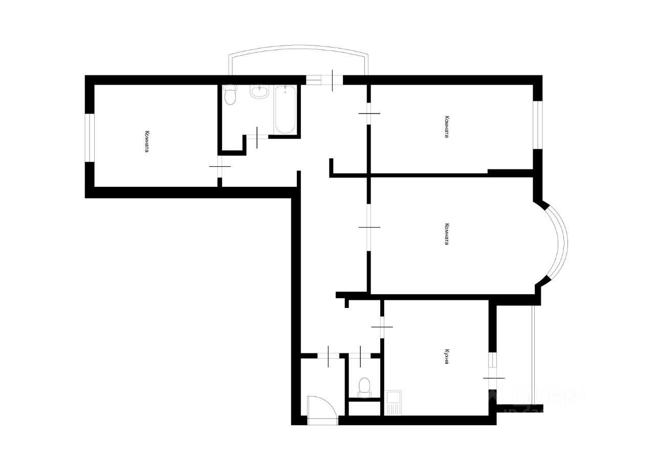 Планировка этой квартиры по данным Циан