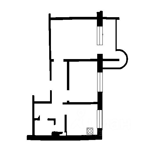 Планировка этой квартиры по данным Циан