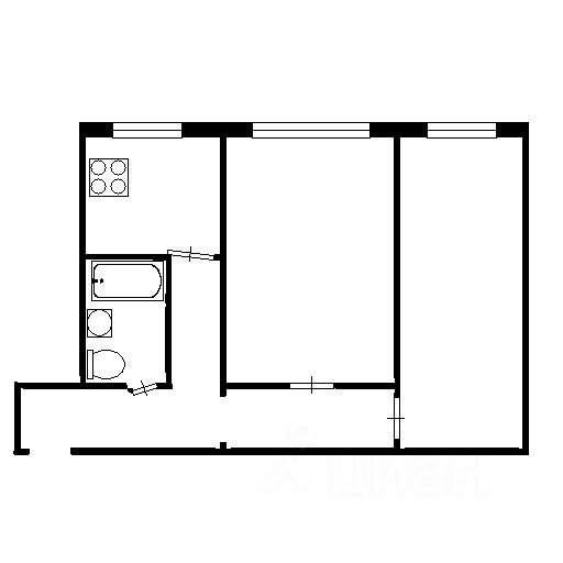 Планировка этой квартиры по данным Циан