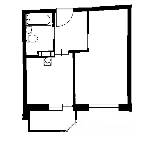 Планировка этой квартиры по данным Циан