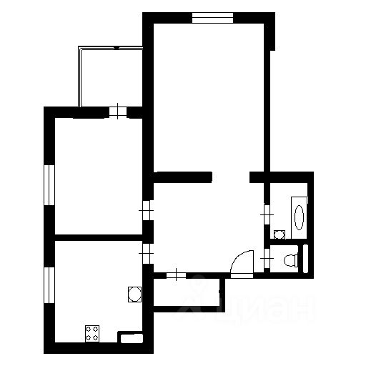 Планировка этой квартиры по данным Циан