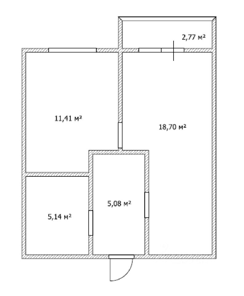 Планировка этой квартиры по данным Циан