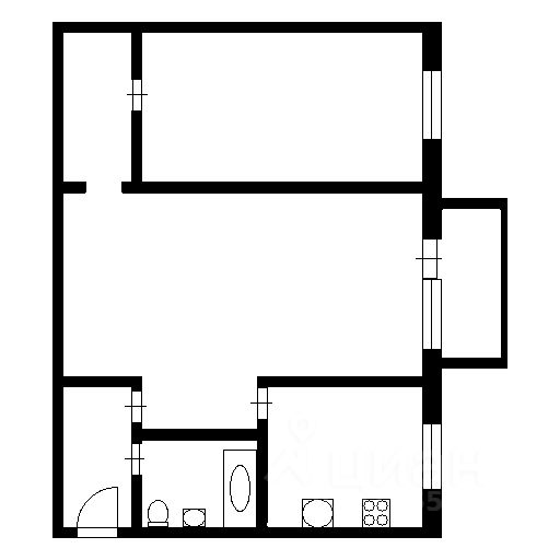 Планировка этой квартиры по данным Циан