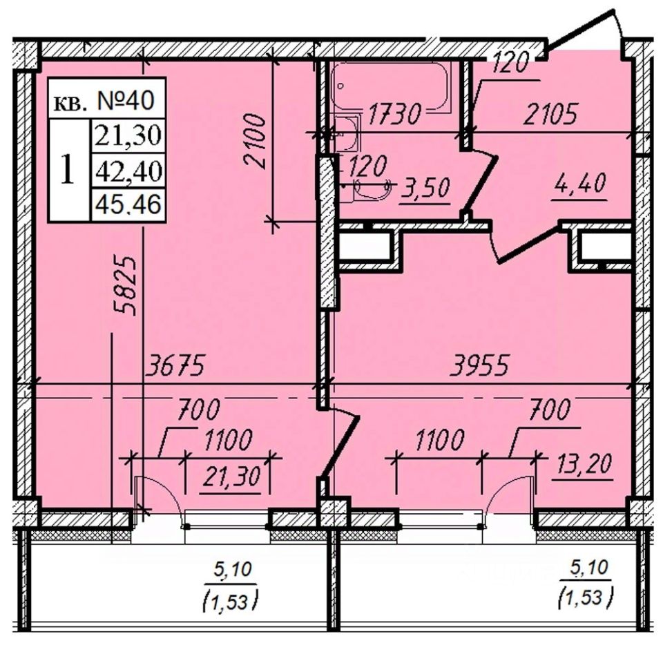 1-комн.кв., 45,5 м², 7/8 этаж