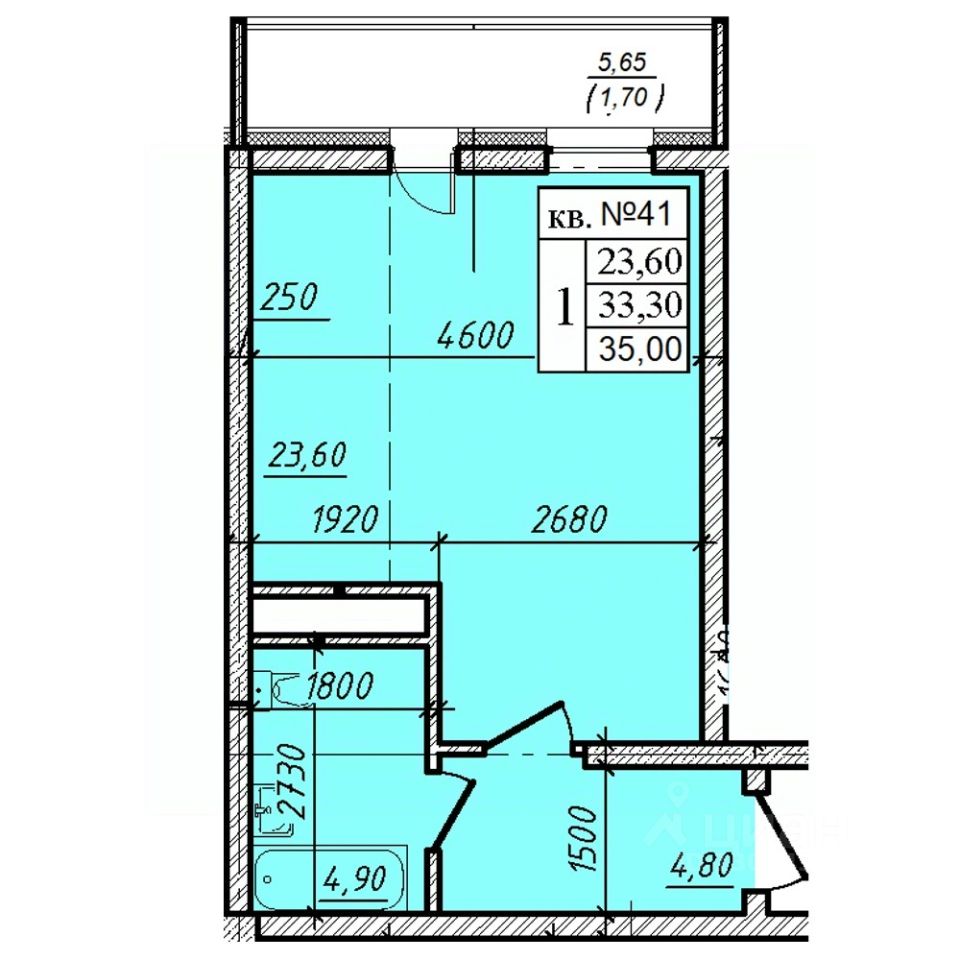 1-комн.кв., 35 м², 3/8 этаж
