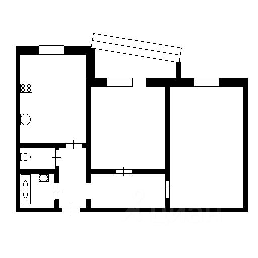 Планировка этой квартиры по данным Циан