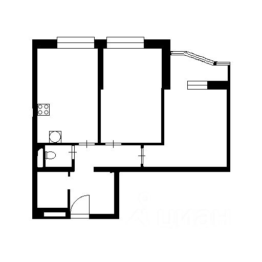 Планировка этой квартиры по данным Циан