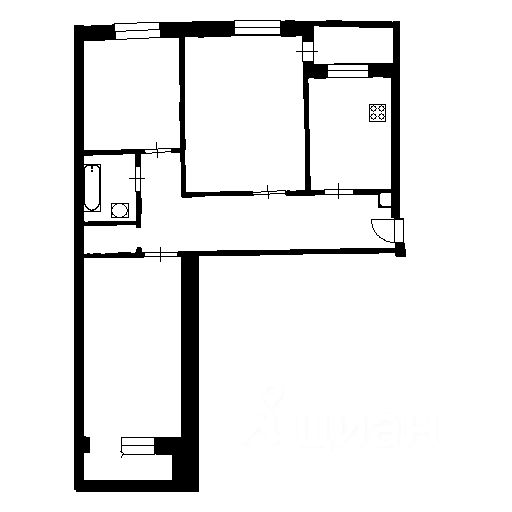 Планировка этой квартиры по данным Циан