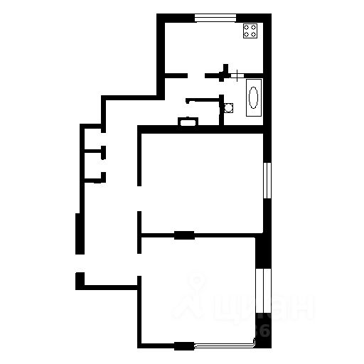 Планировка этой квартиры по данным Циан