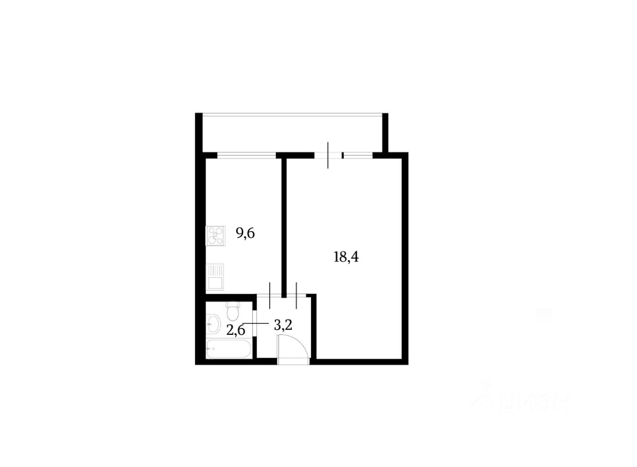 Планировка этой квартиры по данным Циан